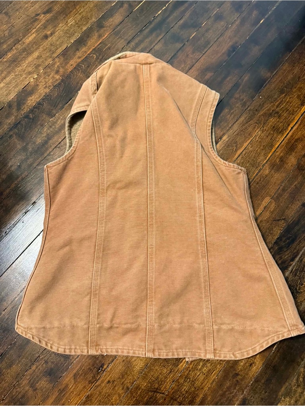 Carhartt Tan Brown Canvas Insulated Work Vest - Picture 2 of 2